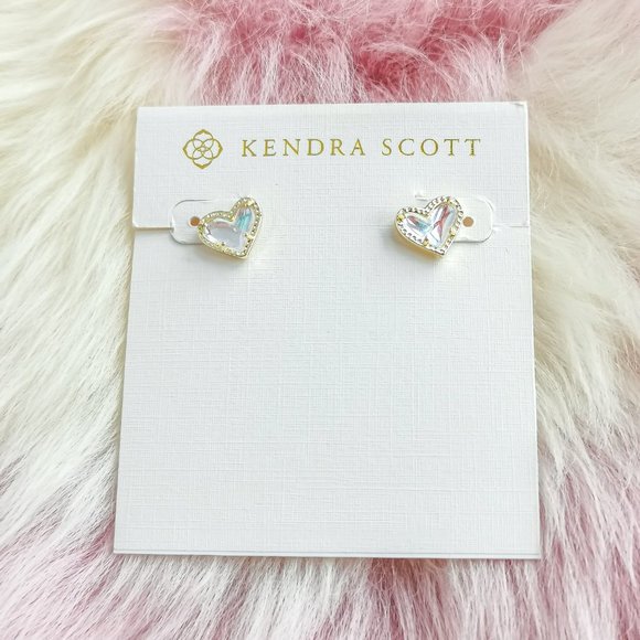 Kendra Scott Jewelry - Gold Ari Heart Dichroic Glass Stud Earrings
